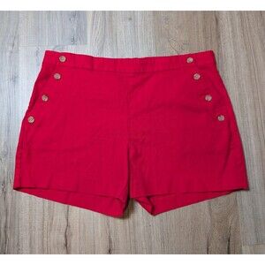 Banana Republic Size 12 Red Sailor Shorts Stretch Pockets Buttons Nautical